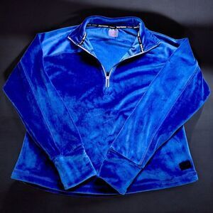 Juicy Couture Sports royal blue velour sweater sweatshirt with thumb holes